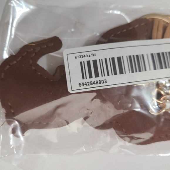 NWT pink & brown rhinestone dog bag charm - Picture 3 of 4